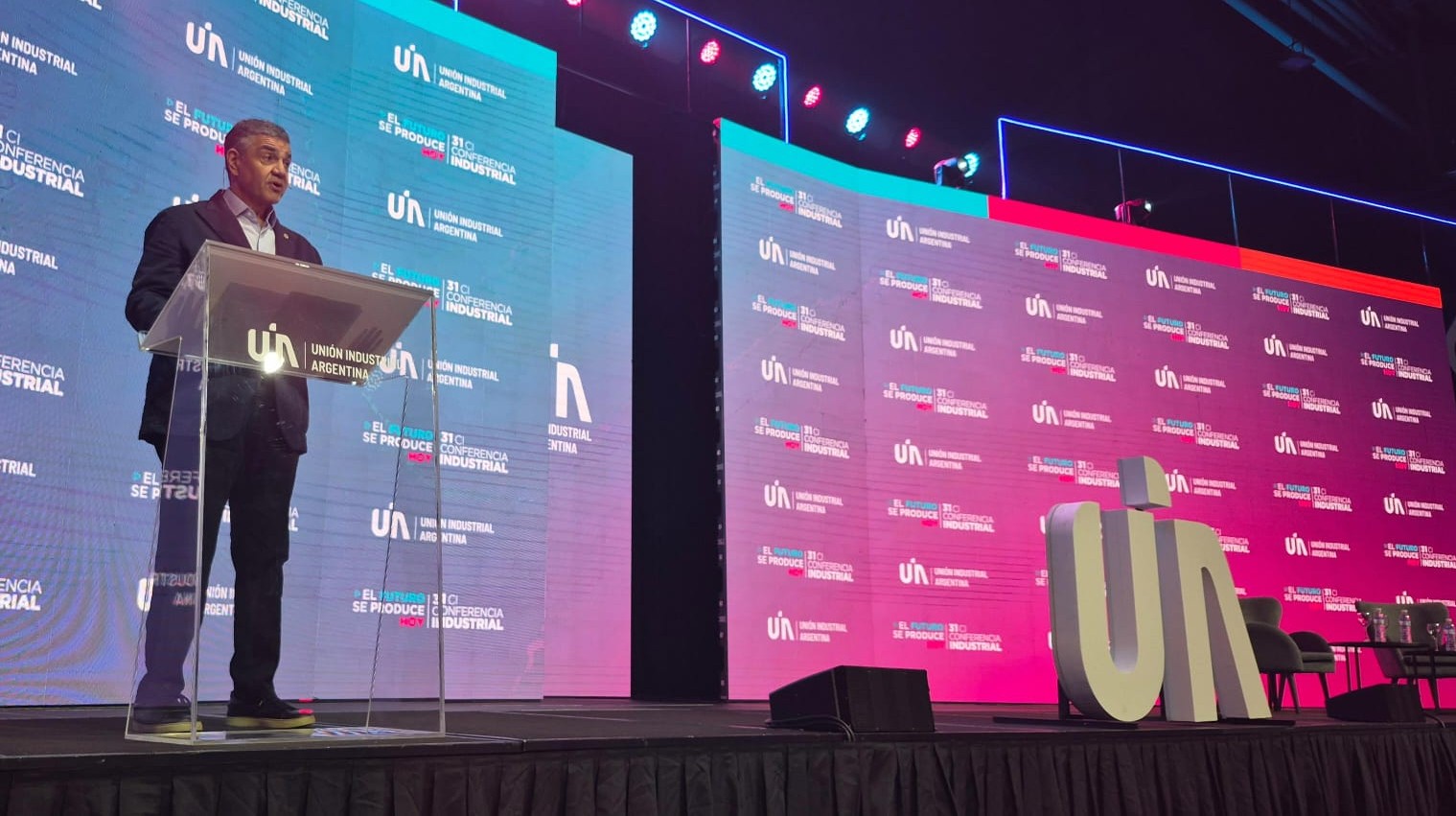 Jorge Macri durante su exposición en la 31° Conferencia Industrial de la UIA.